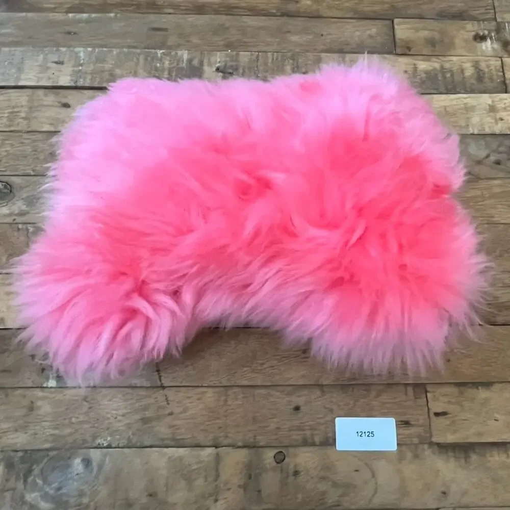 Vibrant Pink Shaggy Fur Decorative Throw Pillow